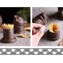 Toothpick Holders Creative Purple Sand Ceramic Toothpick Jar Living Room Storage Box Zodiac Animal Head Toothpick Box Toothpick Box