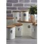 Typhoon Living Airtight Tea, Coffee and Sugar Storage Canister with Bamboo Lid, Set of 3, 1 Litre, Cream