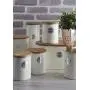 Typhoon Living Airtight Tea, Coffee and Sugar Storage Canister with Bamboo Lid, Set of 3, 1 Litre, Cream