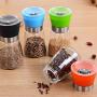 Salt Pepper Mill Grinder Glass Shaker Spice Container Condiment Jar Holder Grinding Bottle Kitchen Tools,Red