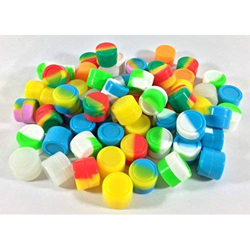 1000 pcs 2ml Silicone Container Jar Round Non-Stick Mixed Colors Wholesale