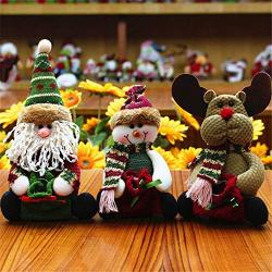 llwannr Christmas Decoration Elk Santa Claus Snowman Cute Christmas Candy Storage Can Decor for Home Gift Biscuit Food Storage Jar Candy Jar,01