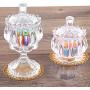 YL LY Fashion Crystal Glass High Feet Candy Jar Candy Box Candy Box Exquisite Transparent Lead-Free Glass Storage Jar Variety A Tulip
