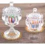 YL LY Fashion Crystal Glass High Feet Candy Jar Candy Box Candy Box Exquisite Transparent Lead-Free Glass Storage Jar Variety A Tulip