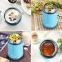 Insulated Lunch Container Thermos Food Jar ZTXPRO Hot & Cold Stainless Steel Vacuum Box with Handle 16 oz Leak Proof Design Food Storage Bento Lunch Box for Kids School Picnic Office Outdoors - Blue