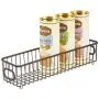 mDesign Metal Kitchen Pantry Food Storage Organizer Bin Basket - Modern Farmhouse Decor Wire Grid Design - Organization for Cabinets, Shelves, Countertops - X Long Container, 2 Pack - Bronze