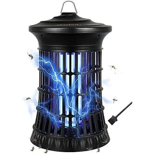 Piégeuse d'insectes électrique 2021, 4200V Puissance Élevée, Appareil Anti-Moustiques, Piège à Insectes pour Intérieur et Extérieur, Piège à Moustiques avec Ampoule 20W pour Jardin, Terrasse, Chambre, Cuisine, Bureau