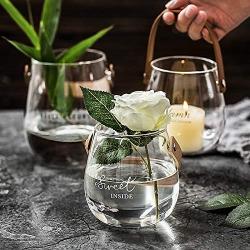 Unique Chic Nordic Glass Storage Jar Bottle With Leather Handle Minimalist Desk Storage Bottle Organizer Flower Vase Container Large Glass Storage Containers With Lids