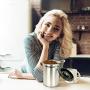 Gorgeous Coffee Canister - Stainless Steel Storage Container with Scoop - Keeps Your Coffee Airtight Fresh and Flavorful