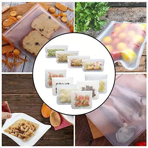 Sacs de rangement réutilisables idéaux pour les aliments, collations, sandwichs, maquillage, fournitures de bureau, voyages, organisation de la maison… (Blanc, B) Sacs de rangement réutilisables idéaux pour les aliments, collations, sandwichs, maquillage, fournitures de bureau, voyages, organisation de la maison… (Blanc, B)