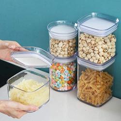 m?kvfa Plastic Cereal Dispenser Storage Box Kitchen Airtight Food Grain Rice Container Capacities of Rice Perfect for Flour, Sugar, Baking Supplies (520ML)