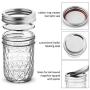 Womdee Clear Glass Mason Jars Set,250ml/500ml Wide Mouth Mason Jars with Airtight Lid, Fashion Canning Jars for Jam, Dressings, Drinkings, Spices, Food Storage, Decorating Jar (500ML,6Pcs)