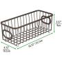 mDesign Metal Farmhouse Kitchen Pantry Food Storage Organizer Basket Bin - Wire Grid Design - for Cabinets, Cupboards, Shelves, Countertops, Closets, Bedroom, Bathroom, Small - Bronze