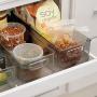 mDesign Plastic Kitchen Pantry Cabinet, Refrigerator or Freezer Food Storage Bins with Handles - Organizer for Fruit, Yogurt, Snacks, Pasta - Food Safe, BPA Free, 6" Wide, 4 Pack - Smoke Gray
