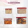 Sealco Food Storage Containers with Lids ? Reusable Plastic Containers ? BPA-Free, Stackable, Microwave, Dishwasher, & Freezer Safe 4 Piece Set