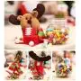 Schneemann Santa Stoffpuppe Runde Süßigkeitenbehälter Zuckerglaskaraffe Deer 容器