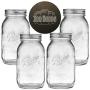 Ball Mason Gläser 32 oz Pack mit Rutschfestem Deckelöffner – Set von 4 Quart Mason Gläser mit Weitmuндenverschluss – Konservgläser mit Deckeln, Heritage Collection