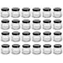 Nakpunar 24 pcs 1.5 oz Oval Hexagon Glass Jars with Black Lids - 45ml