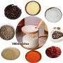 Condiment Container Seasoning Box Set Glass Condiment Canisters Pots with Wooden Spoon Lid and Base