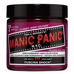 Manic Panic Fuschia Shock Hair Dye – Classic High Voltage - Semi-Permanent Hair Color - Dark Pink Fuschia Shade - For Dark & Light Hair – Vegan, PPD & Ammonia-Free - For Coloring Hair on Women & Men