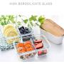 Kitchen Food Storage Jar Airtight Food Storage Glass Food Preparation Container With Cover (Set Of 2) BPA Free Lunch Box Airtight And Waterproof Leak Proof For Microwave Oven Refrigerator Dishwasher F