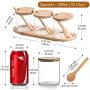 Condiment Container Seasoning Box Set,Spice Jars Glass Seasoning Food Storage Containers with Bamboo Lid and Bamboo Spoon for Home and Kitchen,Salt Sugar Spice Pepper Jar,Set of 3 (3 pcs-Style 1)