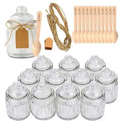 Folinstall 20 Pcs 4 oz Glass Jars with Lids - Yogurt Container - Yoghurt  Jars for Jam, Spices, Gift Holder. Extra 20 Cork Lids, Chalkboard Labels,  Tag Strings and 20 Wooden Spoons Included