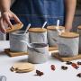 Marble Ceramic Seasoning Jar Three-piece Home Kitchen Seasoning Tool Salt Shaker Seasoning Bottle Storage Tank Condiment bottles (Color : A)