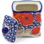 Polish Pottery 4?-inch Jar with Lid (Poppy Passion Theme) Signature UNIKAT + Certificate of Authenticity