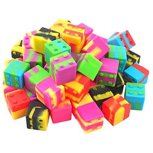 YHSWE 25 Square 9ml Silicone Stackable Container Non Stick Storage Concentrate Box Oil Jar