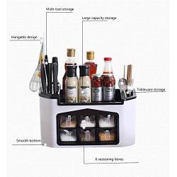 BF-DCGUN Kitchen Spice Stand Countertop Standing Frame Removable Seasoning Storage Box Jar Storage Cutlery Stand Adjustable Hanging Wall Hanging