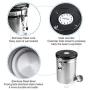 FancyWhoop Coffee Canister Stainless Steel Fresher Beans and Grounds for Longer - Canister with Date Tracker with Scoop