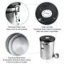 FancyWhoop Coffee Canister Stainless Steel Fresher Beans and Grounds for Longer - Canister with Date Tracker with Scoop FancyWhoop Coffee Canister Stainless Steel Fresher Beans and Grounds for Longer - Canister with Date Tracker with Scoop