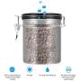 Lazmin Coffee Container Airtight, Stainless Steel Vacuum Sealed Kitchen Sotrage Canister for Coffee with CO2 Valve(Silver)
