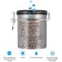 Airtight Coffee Canister, 1.5L Stainless Steel Coffee Beans Storage Canister Ground Coffee Can Airtight Jars for Coffee Tea Nuts Powders(Silver)