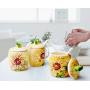 Ceramics Sunflower Hand Painted Painting Sugar Salt Pepper Storage Jar with Lid And Spoon