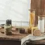 Essos Glasbehälter mit Holzlidsatz (4er-Set) à 22oz Luftdichte und stapelbare Aufbewahrung für Küche oder Vorratskammer – ideal für Lebensmittel, Kekse, Kaffee, Pasta