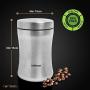 Airtight Coffee Storage Canister Keeper with Free Scoop Spoon and eBook - 12.5 oz Beans or 16 oz Ground Coffee Container Jar Holder - Premium Quality Stainless Steel Vault Tin