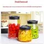 Transparent Glass Storage Tank With Lid, Canned Cereal Pasta Sugar Coffee Nuts, Spices, Container Jars For Preserving Food,Transparent-D
