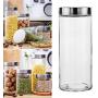 UPKOCH Glass Jar with Airtight Seal Metal Lid Clear Candy Jar Food Storage Canister for Serving Tea Coffee Spice Sugar Salt