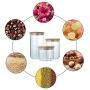 Clear Acrylic Storage Jars Containers with Airtight Seal Bamboo Lid for Bulk Food Storage, Modern Design Kitchen Canisters Coffee Beans Jar 15oz