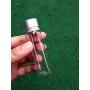 10PCS 20ML 0.7OZ Transparent Empty Glass Bottle with Silver Cap and Inner Plug Solid Powder Pill Table Storage Holder Small Jar Portable Refillable Cosmetic Container for Travel Daily Life Use