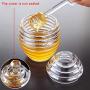 FineInno Crystal Plastic Honey Pot Jam Jar with Honey Dipper Spoon and Lid Transparent Beehive Storage Jar (265 ml)