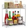 Mehrstufiger Küchen- und Badezimmer-Aufbewahrungsregal, 2 Ebenen, große Größe, Spice Jar Bottle Shelf Holder Rack