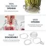 Bormioli Rocco Glass Fido Gläser - 1 Liter - mit hermetisch abnehmbarer, luftdichter Deckel für Gärung, Einmachen, Konservieren – Mit exklusivem Paksh Novelty Kreide-Schreibtafel-Etiketten Set (2 Gläser)