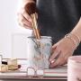 Nordic Style Marble Storage Tank Ceramic Jar Cosmetic Brush Pen Holder Knife Fork Storage Holder Home Office Kitchen Organizer,2