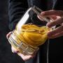 High Lead Free Glass Made In Italy Food Tea Storage Bottle Jars With Cover Seal Jar Hand Blown Clear,125Ml