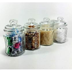 Backwoods Lighting LLC Candy Jar 8oz with Airtight Lid Cool Glass Vintage Style Collectibles Canisters Set of 4