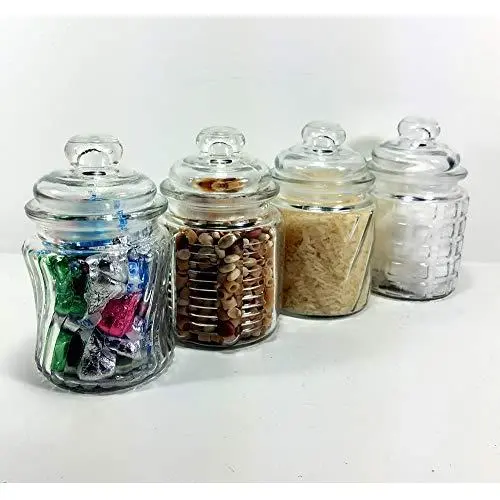 Backwoods Lighting LLC Candy Jar 8oz mit Dichtungsvorsatz Vintage-Stil Sammlerbehälter Set von 4