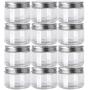 4 Ounce 12 Pack Clear Plastic Jars Containers with Screw On Lids,Refillable Wide-Mouth Plastic Slime Storage Containers for Beauty Products,Kitchen & Household Storage - BPA Free